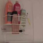 It looks like a normal shower organizer, but she uses it in a new and brilliant way!
