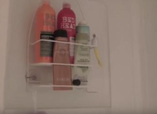 It looks like a normal shower organizer, but she uses it in a new and brilliant way!
