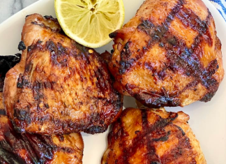 Garlicky Grilled Chicken Thighs with Ginger and Lime
