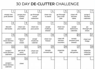 Kiss Mess Goodbye! The 30 Day De-Clutter Challenge For A Neater Home