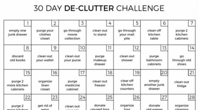 Kiss Mess Goodbye! The 30 Day De-Clutter Challenge For A Neater Home