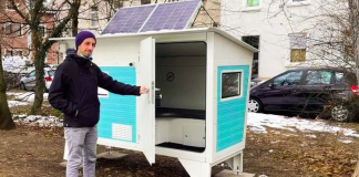 Germany has set up cabins for the homeless to help them cope with the winter