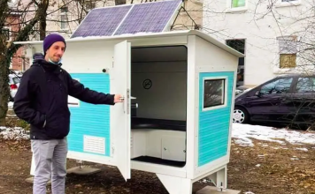 Germany has set up cabins for the homeless to help them cope with the winter