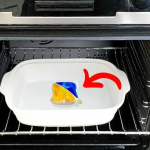 The trick to “effortless” oven cleaning. Even burnt grease disappears