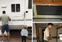 A family of 5 transforms an old caravan into a dream home