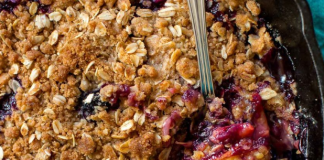 Brown Butter Blueberry Peach Crisp
