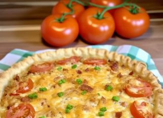 BACON ONION TOMATO PIE