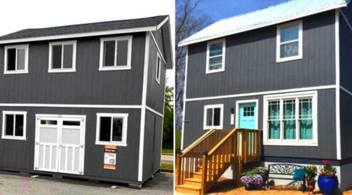 Home Depot prefabricated sheds transformed into magnificent two-story homes