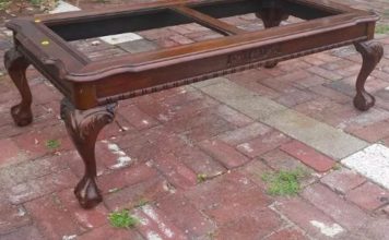 Woman Transforms Table Found On Side Of The Road Into Beautiful And Unique Furniture Piece
