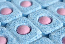 Put 1 dishwasher tab in the shower, why bother trying