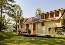 Charming Timbercraft tiny house is surprisingly spacious.