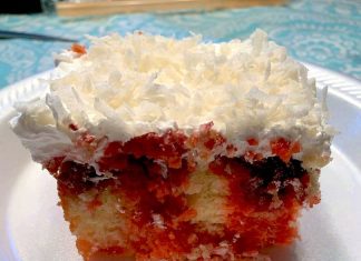 RASPBERRY ZINGER POKE CAKE
