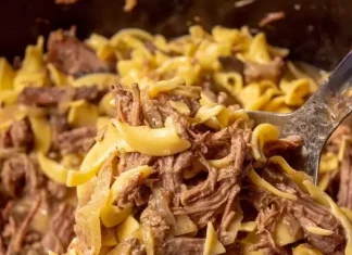 Slow Cooker Pot Roast Beef Stroganoff
