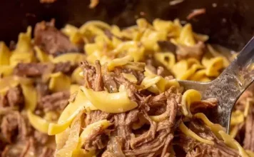 Slow Cooker Pot Roast Beef Stroganoff