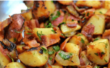 Skillet German Potato Salad with Bacon