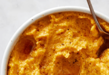 Fluffy Brown Butter Miso Mashed Sweet Potatoes
