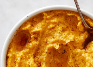 Fluffy Brown Butter Miso Mashed Sweet Potatoes