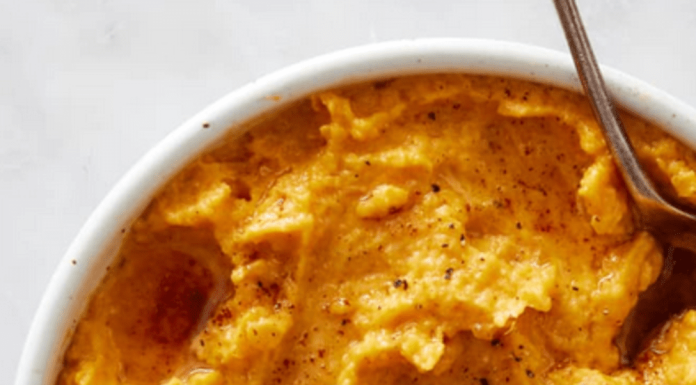 Fluffy Brown Butter Miso Mashed Sweet Potatoes