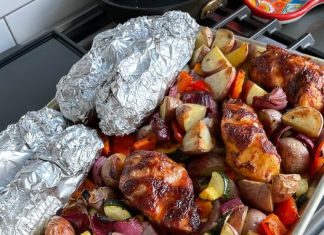 Sheet Pan Barbecue Chicken Dinner
