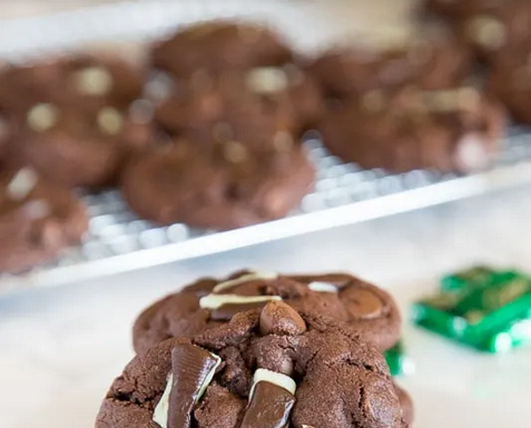 Andes Mint Cake Mix Cookies