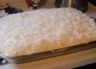 Pineapple Coconut Surprise Cake