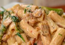 BACON ASPARAGUS CAJUN PASTA