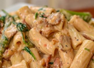 BACON ASPARAGUS CAJUN PASTA