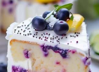 Lemon Blueberry Cheesecake Cake Recipe