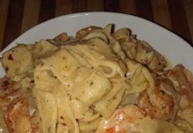 One Pan Shrimp Fettuccine Alfredo