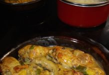 BAKED LEGS WITH CREAM OF MUSHROOM