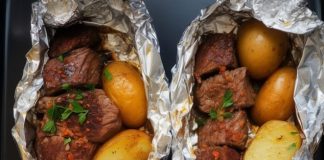 Garlic Steak & Potato Foil Packets