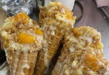 Peach Cobbler Cheesecake Cones