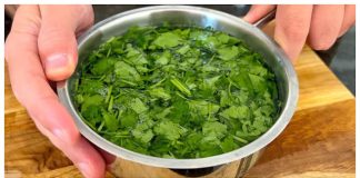 A drink made from parsley. Excellent natural tea in 5 minutes