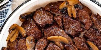 Cajun Butter Steak Bites with Mushrooms