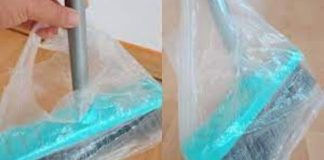 Put a plastic bag on the broom, all housewives do this: except vacuum cleaners