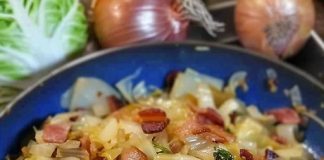 FRIED CABBAGE WITH ONIONS AND BACON