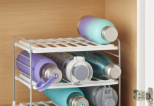 This Organizer is Just What You Need If Your Cabinets Are Overflowing With Water Bottles