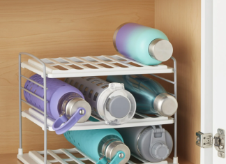 This Organizer is Just What You Need If Your Cabinets Are Overflowing With Water Bottles