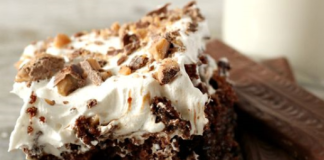 Heath Bar Poke Cake