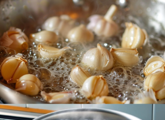 An Effective Natural Detergent: 5 Garlic Cloves Boiling in a Pan