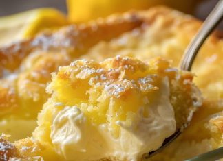 4 Ingredients Lemon Cream Cheese Dump Cake