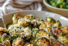 Savory Garlic Parmesan Roasted Brussels Sprouts