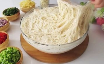 Stuffed Bread with Potato, Peppers, Cheese, and Parsley