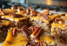 Indulge in Caramel Pecan Dream Bars – Pure Decadence!
