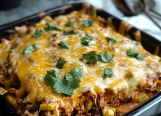 Indulge in Comfort: Creamy Burrito Casserole – A Cheesy Delight!