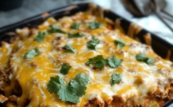 Indulge in Comfort: Creamy Burrito Casserole – A Cheesy Delight!