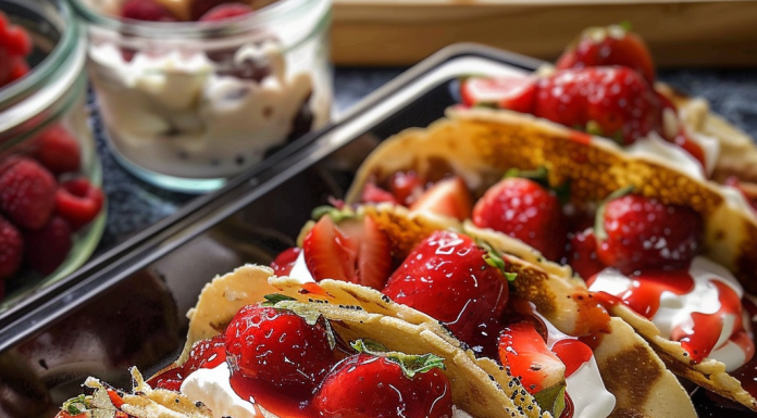 Sweet Sensation: Mini Strawberry Cheesecake Tacos – A Bite-Sized Delight!