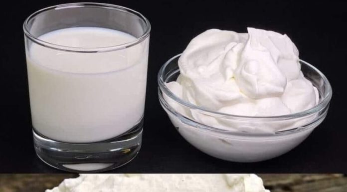 One glass of milk becomes whipped cream. Ten Minutes Homemade Recipe without Sugar Needed