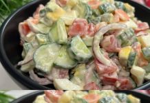 sliced tomatoes and cucumbers marinated in olive oil