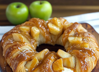 Decadent Delight: Caramel Apple Cream Cheese Crescent Ring – A Sweet Twist on a Classic!